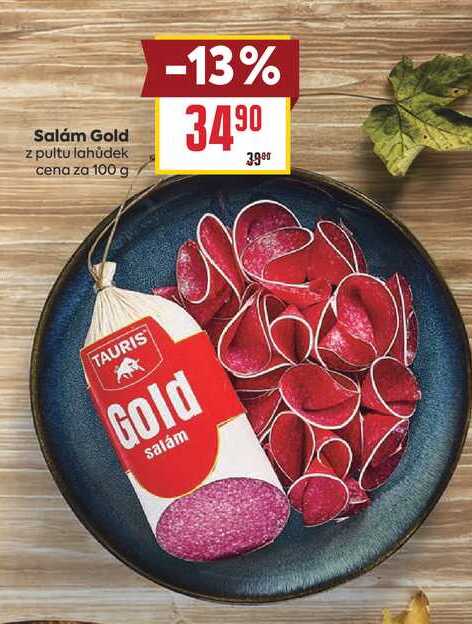 Salam Gold z pultu lahůdek cena za 100 g