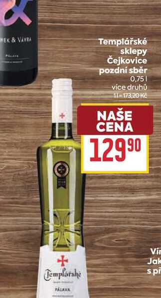 Templářské sklepy Čejkovice pozdní sběr 0,75l