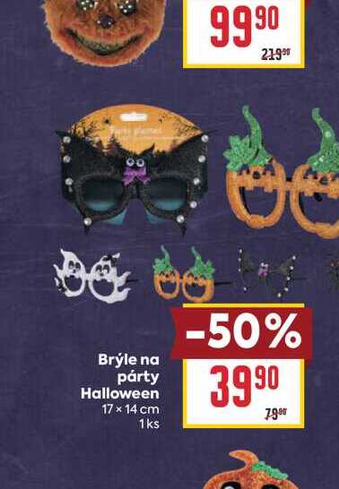 Brýle na párty Halloween 17 x 14 cm 1ks