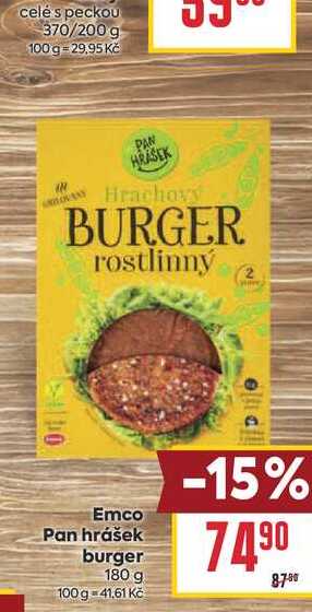 Emco Pan hrášek burger 180 g