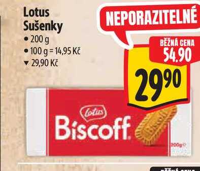 Lotus Sušenky 200 g  v akci
