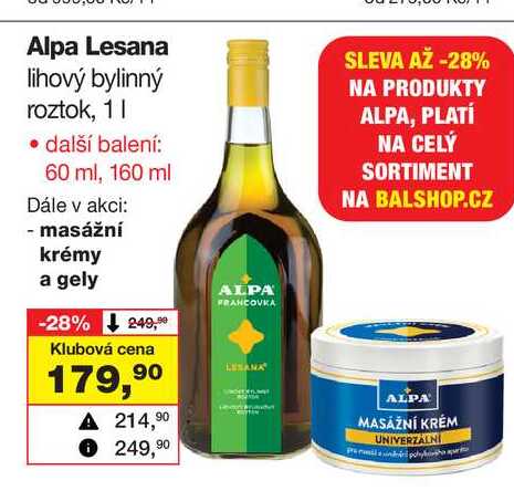 Alpa Lesana lihový bylinný roztok, 1l