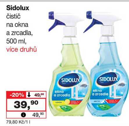 Sidolux čistič na okna a zrcadla, 500 ml