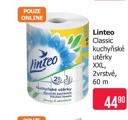 Linteo Classic kuchyňské utěrky XXL, 2vrstvé, 60 m 
