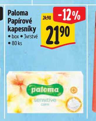 Paloma Papírové kapesníky box 3vrstvé 80 ks