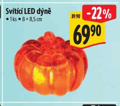 Svítící LED dýně 1ks 