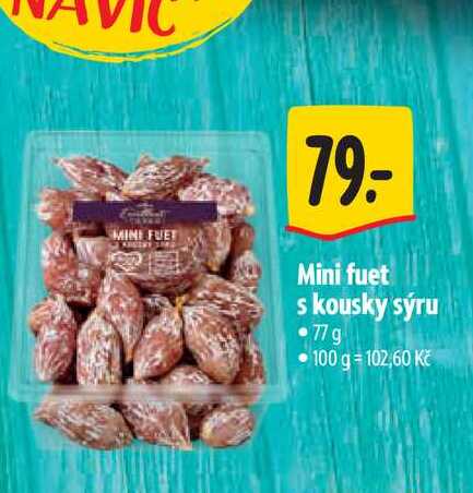   Mini fuet s kousky sýru 77 g 