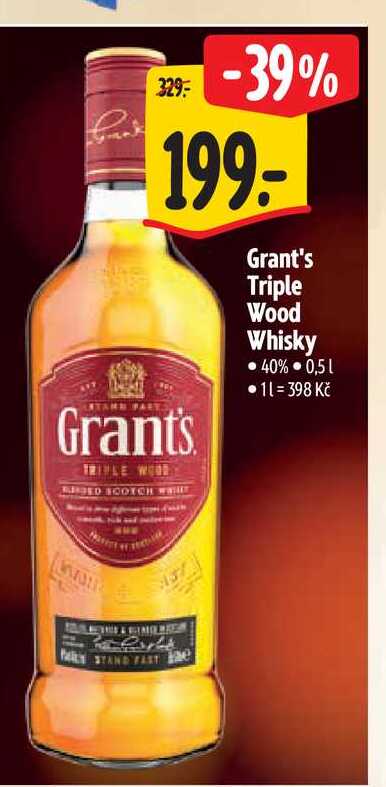   Grant's Triple Wood Whisky 40% 0,5 l