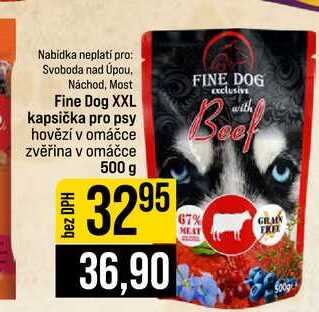 Fine Dog XXL kapsička pro psy hovězí v omáčce zvěřina v omáčce 500 g