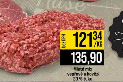 Mleté mix vepřové a hovězí 20% tuku 1kg
