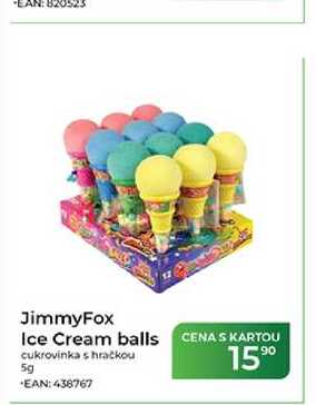 JimmyFox Ice Cream balls cukrovinka s hračkou 5g