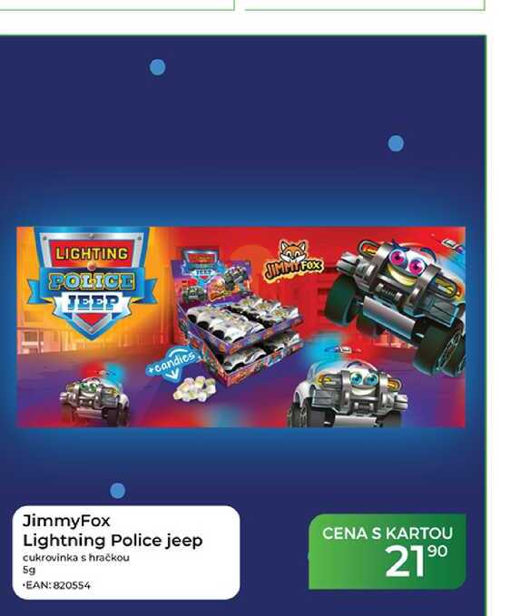 JimmyFox Lightning Police jeep cukrovinka s hračkou 5g