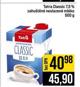Tatra Classic 7,5% zahuštěné neslazené mléko 500 g