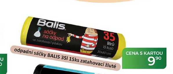 odpadní sáčky BALIS 35l 15ks zatahovací žluté