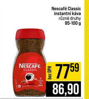 Nescafé Classic instantní káva různé druhy 95-100 g 