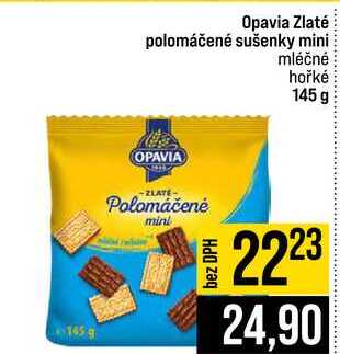 Opavia Zlaté polomáčené sušenky mini mléčné hořké 145 g
