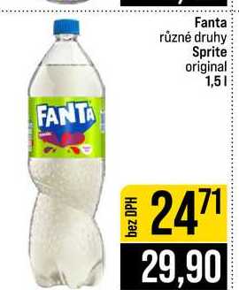 Fanta různé druhy Sprite original 1,5l