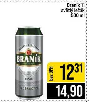 Braník 11 světlý ležák 500 ml