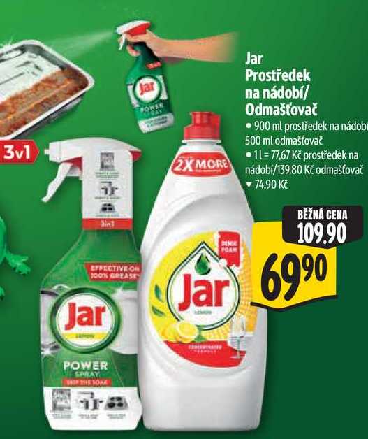 Jar Prostředek na nádobí/ Odmašťovač - 900 ml prostředek na nádob 500 ml odmašťovač