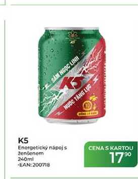 K5 Energetický nápoj s ženšenem 240ml