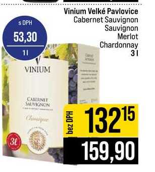 Vinium Velké Pavlovice Cabernet Sauvignon Sauvignon Cand Merlot Chardonnay 3l