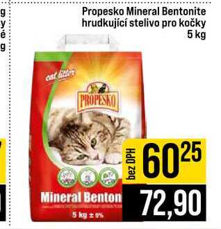 Propesko Mineral Bentonite hrudkující stelivo pro kočky 5 kg