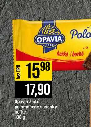Opavia Zlaté polomáčené sušenky hořké 100 g