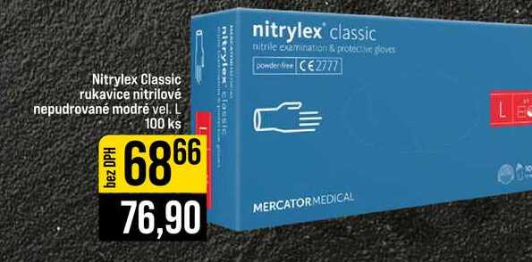 Nitrylex Classic rukavice nitrilové nepudrované modré vel. L 100 ks