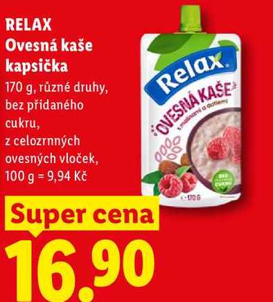 RELAX Ovesná kaše kapsička, 170 g