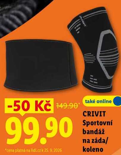 CRIVIT Sportovní bandáž na záda/koleno
