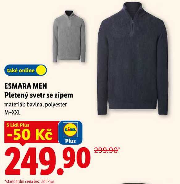 ESMARA MEN Pletený svetr se zipem 