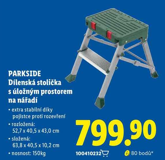 PARKSIDE Dílenská stolička s úložným prostorem na nářadí