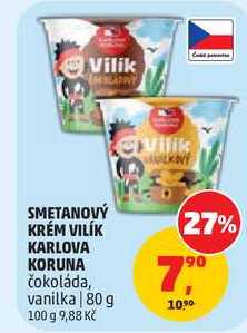 SMETANOVÝ KRÉM VILÍK KARLOVA KORUNA čokoláda, 80 g
