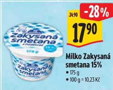 Milko Zakysaná smetana 15%, 175 g