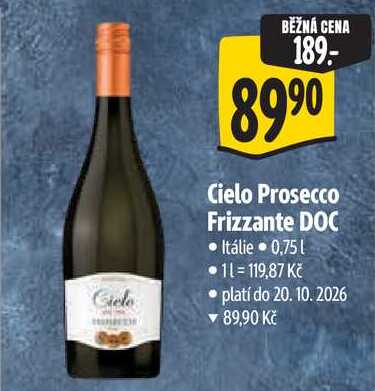 Cielo Prosecco Frizzante DOC, 0,75 l