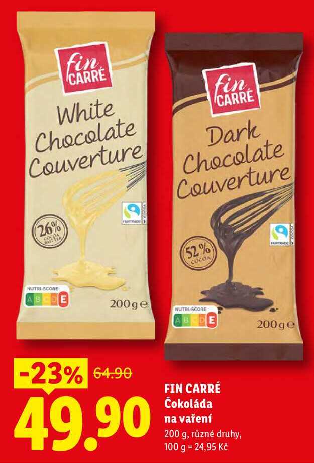 FIN CARRÉ Čokoláda na vaření, 200 g