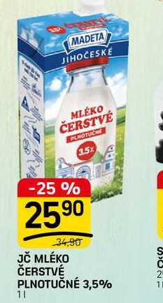 JČ MLÉKO ČERSTVÉ PLNOTUČNÉ 3,5% 1l