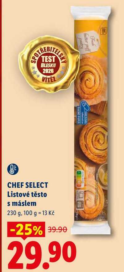 CHEF SELECT Listové těsto s máslem, 230 g