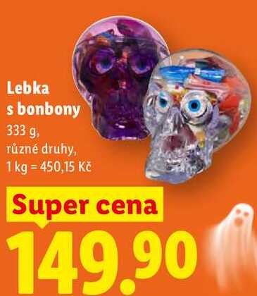 Lebka s bonbony, 333 g, různé druhy