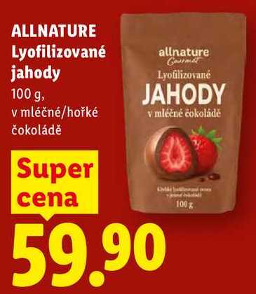 ALLNATURE Lyofilizované jahody, 100 g
