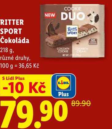 RITTER SPORT Čokoláda, 218 g