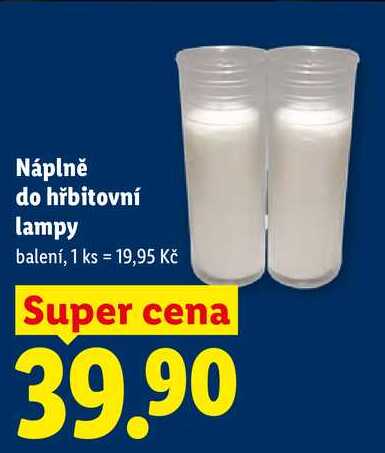 Náplně do hřbitovní lampy, balení, 1 ks 