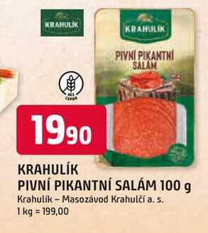 KRAHULÍK PIVNÍ PIKANTNÍ SALÁM 100 g 