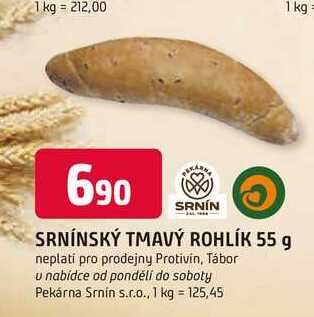 SRNÍNSKÝ TMAVÝ ROHLÍK 55 g