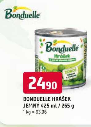 BONDUELLE HRÁŠEK JEMNÝ 425 ml / 265 g