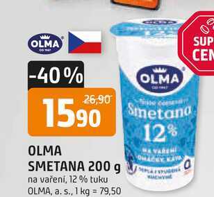 OLMA SMETANA 200 g na vaření, 12% tuku