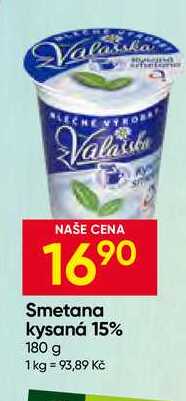 Smetana z Valašska kysaná 15% 180 g