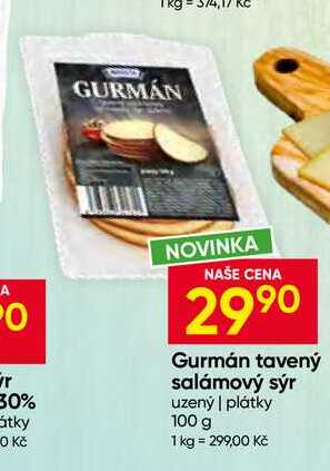 Gurmán tavený salámový sýr uzený - plátky 100 g