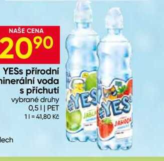 YESS přírodní minerální voda s příchutí vybrané druhy 0,5l