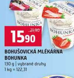 BOHUŠOVICKÁ MLÉKÁRNA BOHUNKA 130 g vybrané druhy